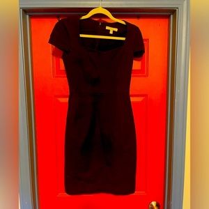 Banana Republic Black Cap Sleeve Little Black Dress with Square Neck